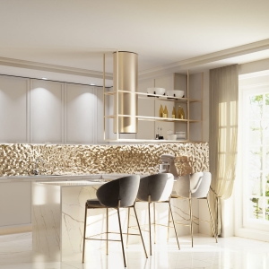 Panel ozdobny ze stali nierdzewnej STORM L bright gold 60x240 cm